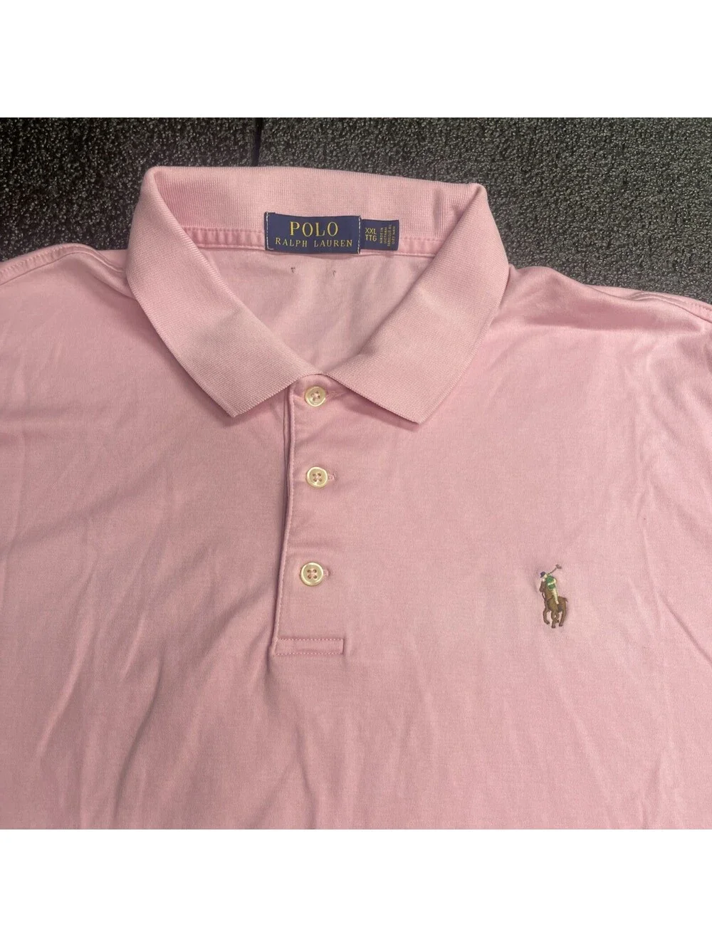 Polo Ralph Lauren Soft Cotton Modern Polo Shirt Light Pink With Pony Mens XXL